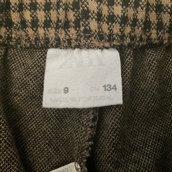 Zara Girls Brown & Tan Houndstooth Pleated Mini Skort - Picture 5 of 5